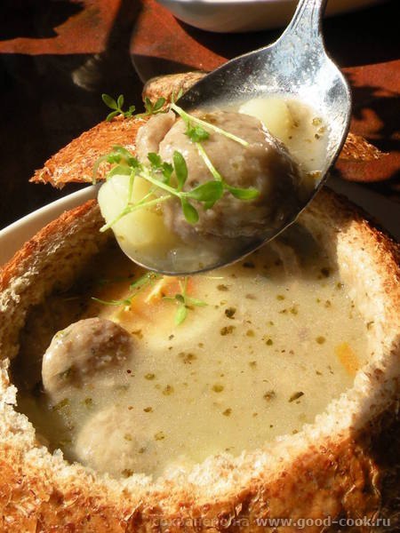 Журек в хлебе - Польский суп.