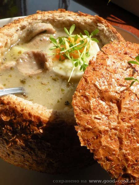 Журек в хлебе - Польский суп.