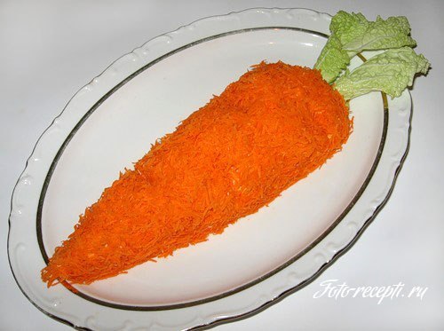 Морковь с чесноком.