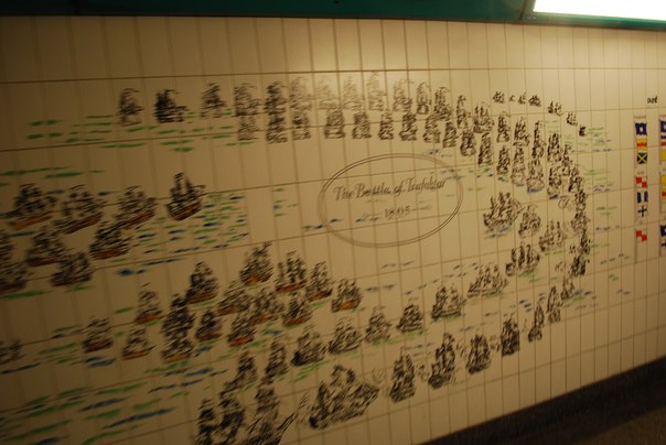 Живописные стены лондонского метро.