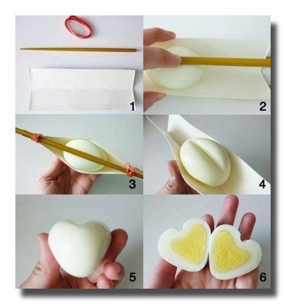 Как сделать яйцо в форме сердца?