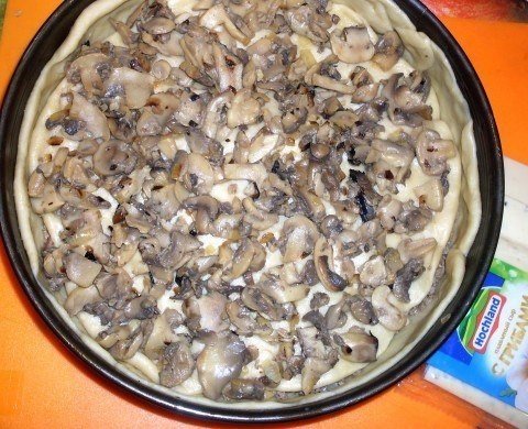 Пирог с мясом и грибами из пивного теста