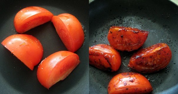 Не очень-то мы привыкли жарить помидоры для салата. А может, стоит попробовать?