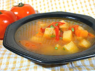 суп с печеными овощам