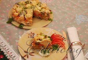 Пирог с курицей и цветной капустой (Низкокалорийные рецепты)