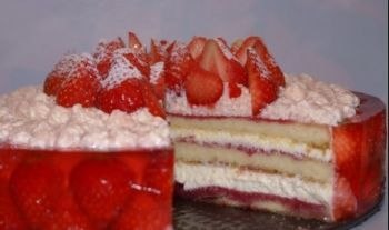 Рецепт клубнично-малинового торта
