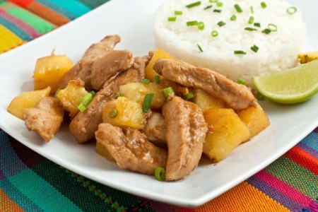 Рецепт курицы с ананасами