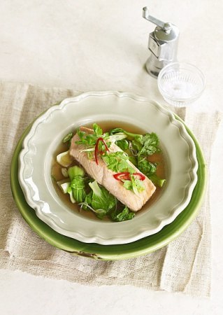 Рецепт имбирного бульона с лососем