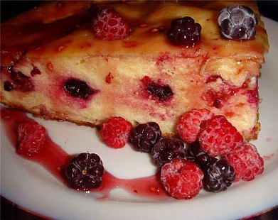 Рецепт - творожная запеканка с ягодами 