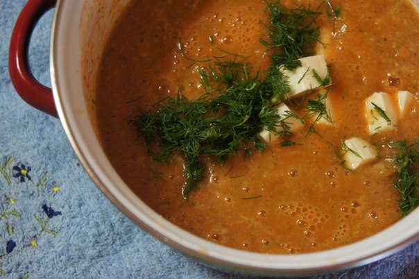 Овощной суп-пюре с креветками