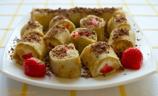 творожно-фруктовые десертные роллы :)