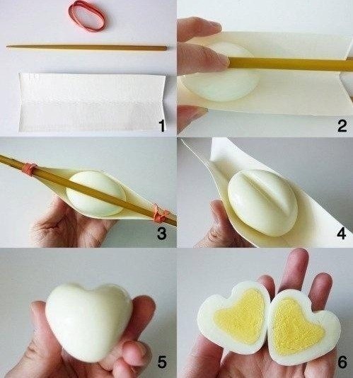 Как сделать Яйца-сердечки.