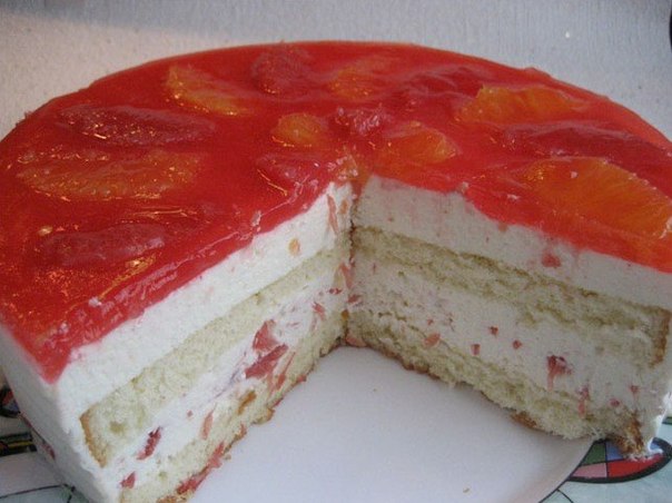 Торт "Творожный со вкусом грейпфрута" 