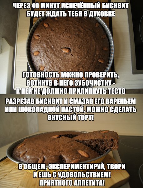 Простой *рецепт шоколадного бисквита)