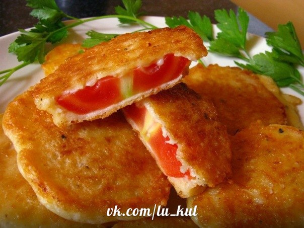 Жареные помидоры в сырном кляре