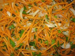 Баклажаны фаршированные корейской морковью
