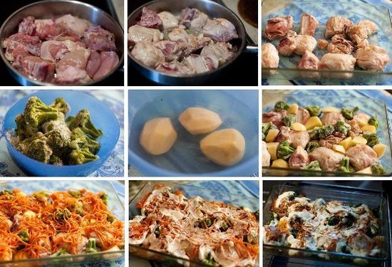 Курица, запеченная с овощами и корейской морковью